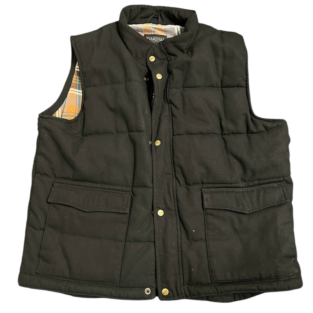 Dakota Vest - Insulated - Quilted - Black - Plaid Lining - XL